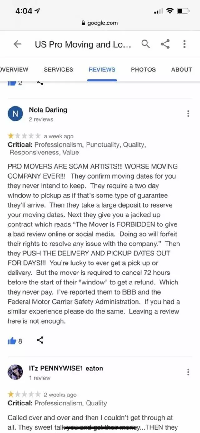 US Pro Moving And Logistics
